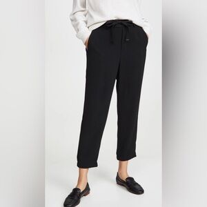 Vince Black Cropped Pull Up Drawstring Trousers women size L